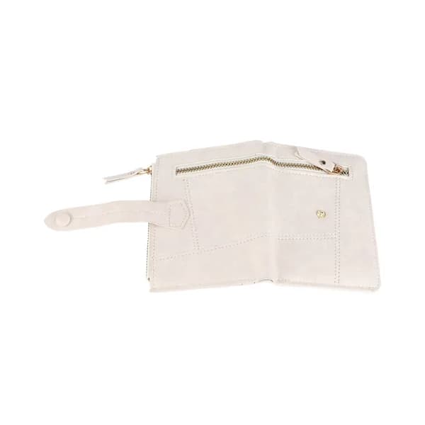 Women's Wallet PU Leather Small Size Multiple Compartments Card Holder Coin Purse for Everyday Use White[CO]