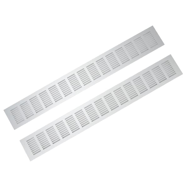 2 stk. luftventilationsgitter i aluminiumslegering, rektangulær ventilationsplade til skabe, skoskabe, garderobeskabe 80x600mm