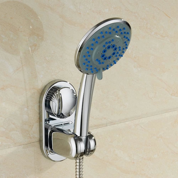 (Silver) Adjustable Shower Bracket without Drilling, Swivel Suction Cup, ZQKLA