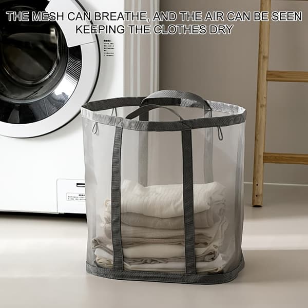 Foldable Laundry Basket with Handles Portable Collapsible Dirty Clothes Organizer Black Black