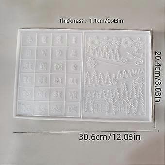 Christmas Countdown Wall Decor Mold Flexible Silicone Hanging Mold for Individual Christmas Countdown Wall Display