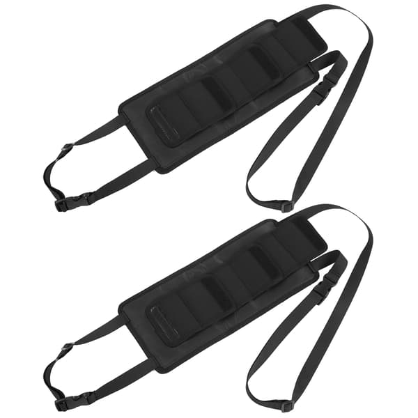 2 Pcs Fishing Rod Rack Set Car Fishing Storage Hook and Loop Strap Adjustable Fastening Strap Black