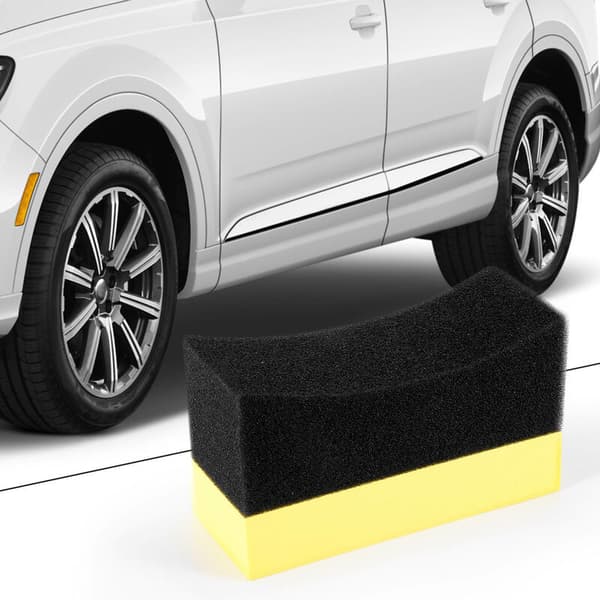 5X Professional Car Vehicle Tire Tyre Application Curved Applicator Foam Sponge Black Yellow
