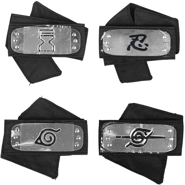 Naruto-otsapanta metallipinnoitetuilla cosplay-tarvikkeilla, 4 kpl