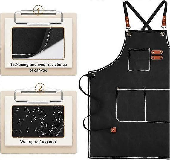 Canvas Aprons for Men with Pockets, Adjustable Strap and Large Pockets, Kitchen Apron for Cooking, Baking and Chef
