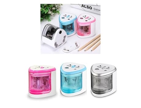 Automatic Pencil Sharpener for Drawing, Electric Sharpener with Two Holes, Office Supplies for Home, Office and School Aquaforge