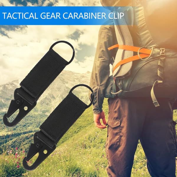 Taktisk karabinhage, sort, 2 stk. - Kompatibel med vest og webbing til camping og vandring