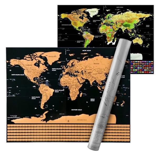 Scratch Map / Verdenskort - 82 x 59 cm