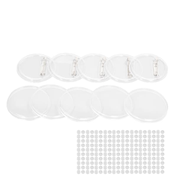 100 Sets Blank Badge Kit 25mm Transparent Durable Exquisite Workmanship Button Badge Machine for DIY Crafts