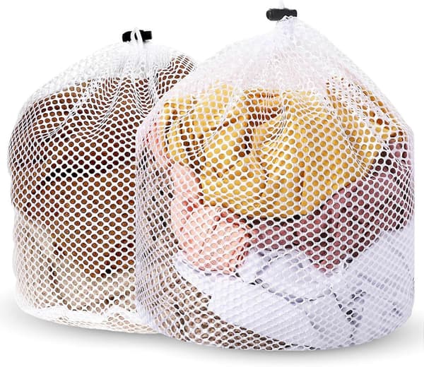 2 Stykker Vaskepose med Snøring, Mesh Vaskepose for Vaskemaskin, Mesh Vaskepose (20x24/24x32 tommer)