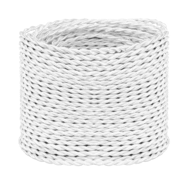 20M Tekstilbeklædt Elkabel, Tekstil kabel til Lampe Strømkabel, Til DIY Hængelampe, Hvid