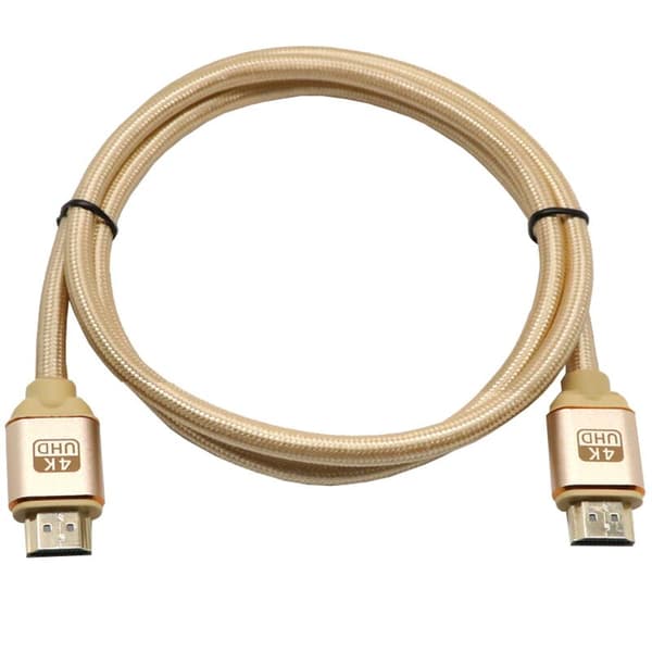 2.0B 2160P 4K UHD TV flätad kabel hög gyllene ledning 1 meter kompatibel med TV-datorplatta etc