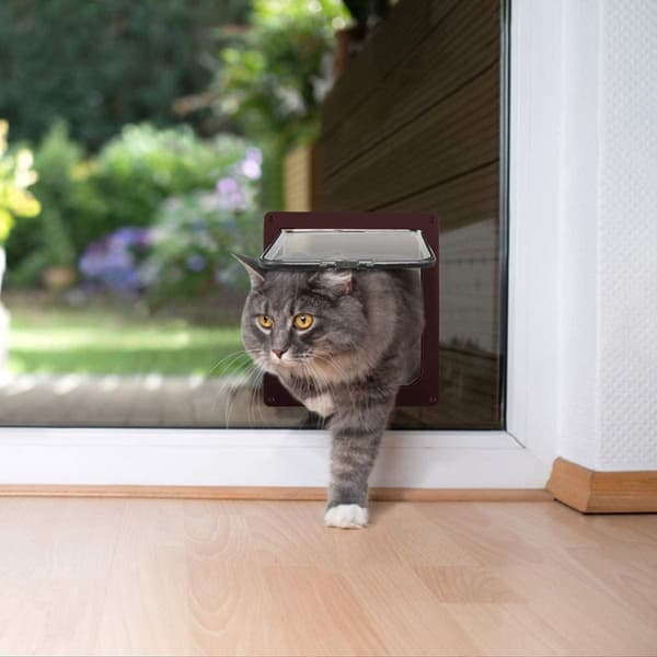 Kattelåge med 4-vejs magnet, kæledyrslåge til katte og små hunde, C