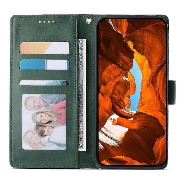Phone Case Compatible with Realme 16 Pro+ 5G Stand Wallet Calf Texture PU Leather Flip Phone Case with Wrist Strap