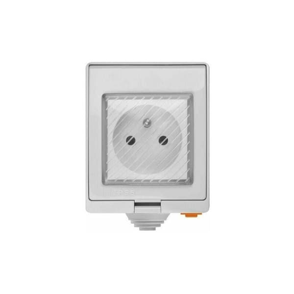 S55 TPE-FR 16A Smart Outdoor Socket, IP55 Waterproof WiFi Connected Power Outlet, Compatible with Android & iOS, Remote Control, Voice Control, Timer-FQ-