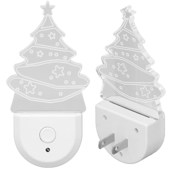 Christmas Tree Day Plug-in Night Light, Colorful Light with Ambient Light Sensor