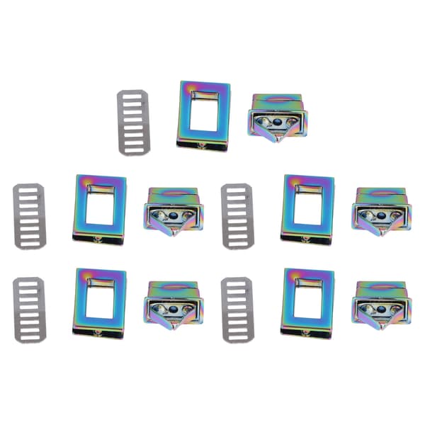 5 Sets Twist Locks Colorful Rectangular Durable Exquisite Bag Clasps for DIY Shoulder Bags, Purses, Handbags