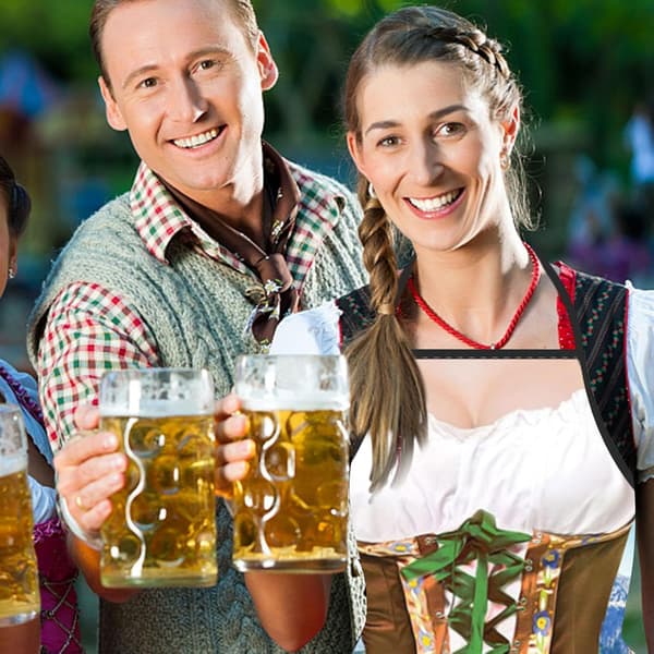 Oktoberfest-förkläde, bayerskt förkläde mjukt kvinnligt manligt unisex 05 - 5