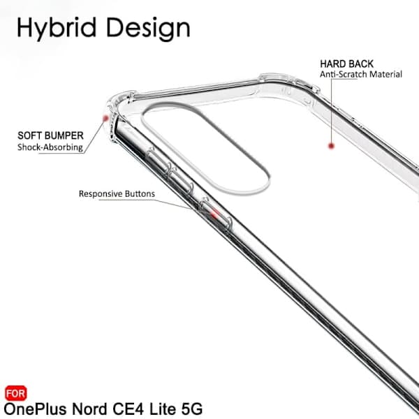 OnePlus Nord CE4 Lite 5G Støtsikkert Deksel med Forsterkede Hjørner