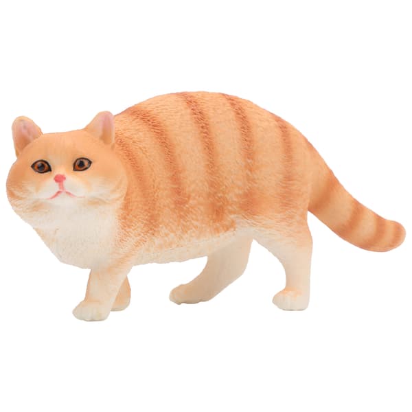 Cute Cat Model Toy Simulation Cat Model Desktop Decoration Ornaments Toy Gift Orange