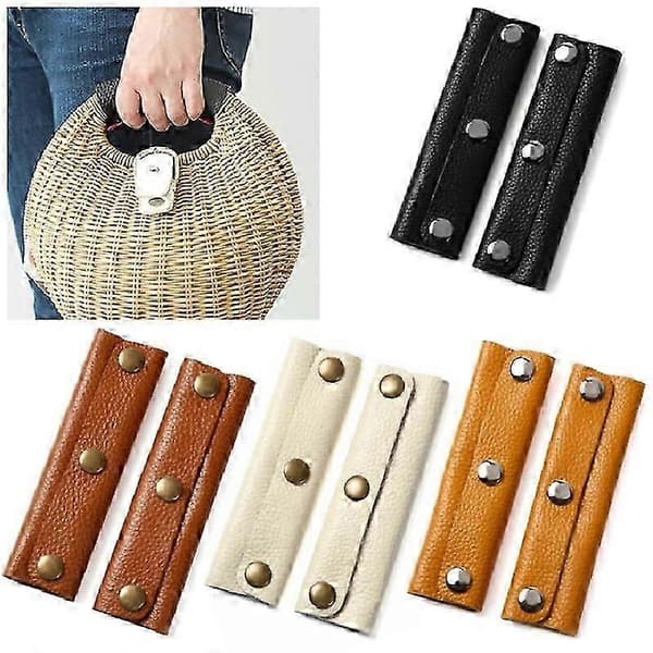 2 Pcs Bag Handle Covers Anti-strangle Hand Knobs Faux Leather Comfortable Touch Suitcase Handle Wraps Luggage Decor KAESI