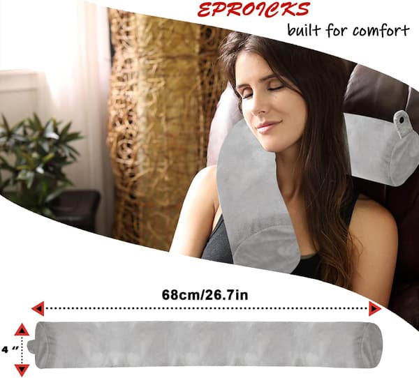 Travel Pillow, Memory Foam Neck Pillow, Can Be Shaped Arbitrarily for Side Sleeping, Neck Pillow for Airplane, Car, Train
