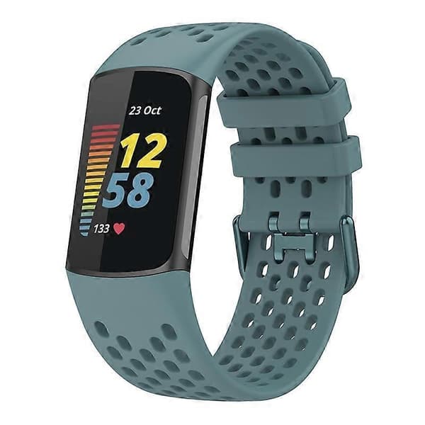 Pehmeä silikoninen urheiluranneke hengitysrei'illä Fitbit Charge 6/5 -kelloon, monivärinen tyyli E Multicolor Style E