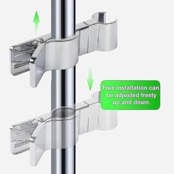 Universal brusehovedholder 18-25 mm, erstatningsholder, bruseholder, ABS-krom, borefri, justerbar