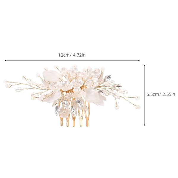 perleblomster med rhinestone gull fra sinklegering hårkam -