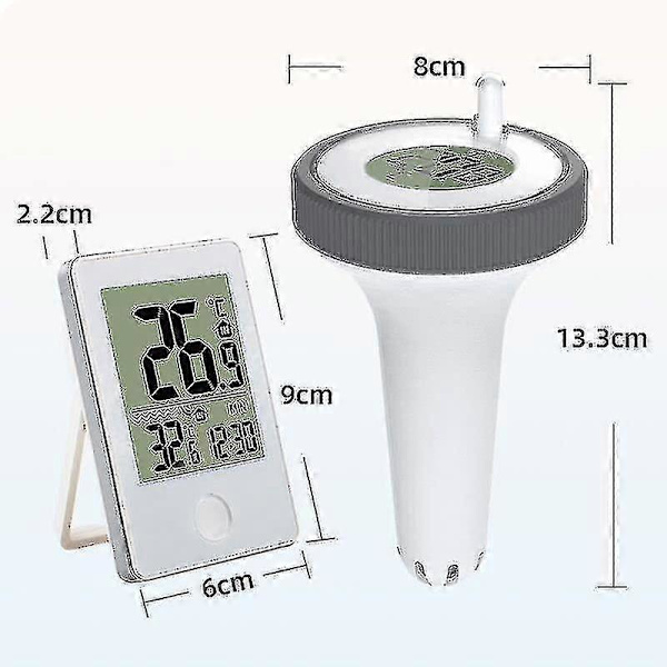 Pooltermometer med digital pooltermometer, LCD-skärm, IPX7 flytande pooltermometer