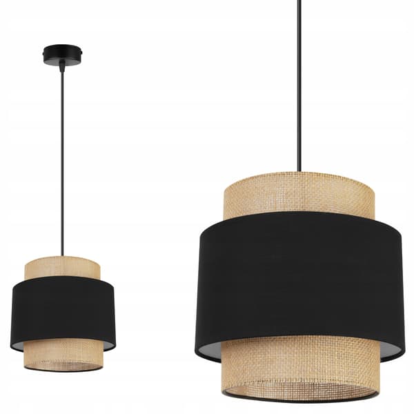 PENDEL LAMPE, KRONE, LAMPESKÆRM, BOHO JUTE
