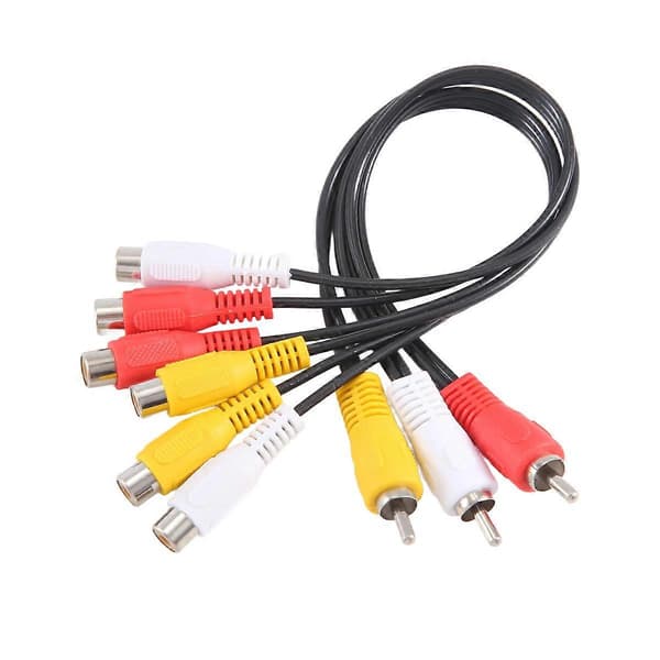 Ny 3 RCA Han til 6 RCA Hun Stik Splitter Lyd Video AV Adapter Kabel