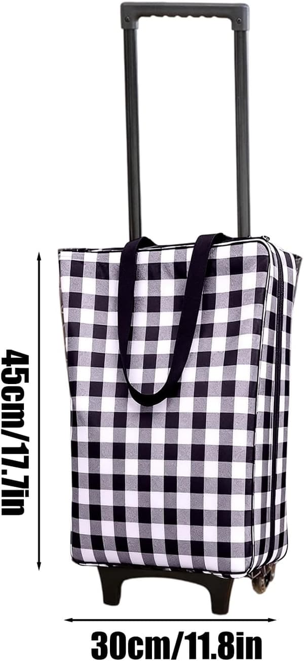 Indkøbsvogn, stor lastekapacitet, foldbar rullevogn, indkøbsvogn, stabilt design med foldning, nyttig til vasketøj, trapper, klatring, opbevaring size_name 2