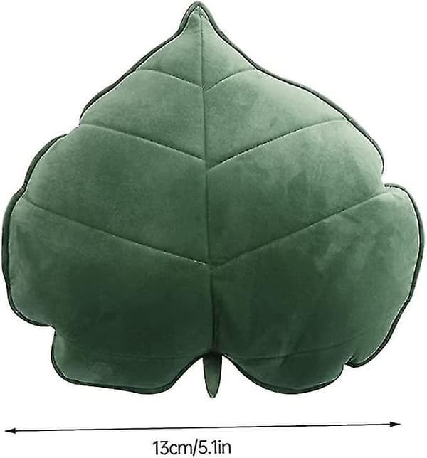 3D Leaf Pillow Comfortable Sofa Bedroom Sleeping Pillow Decor 13x13cm Dark Green Pillowcase Nursery Bedding (h-3)