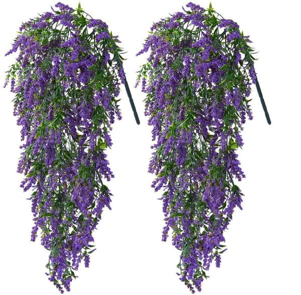Artificial Plant 2 Pieces UV-Resistant Artificial Hanging Plants