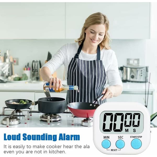 Magnetisk køkkentimer med stort LCD-display Timer til madlavning Studie Høj alarm og nedtællingstimer T-Audace