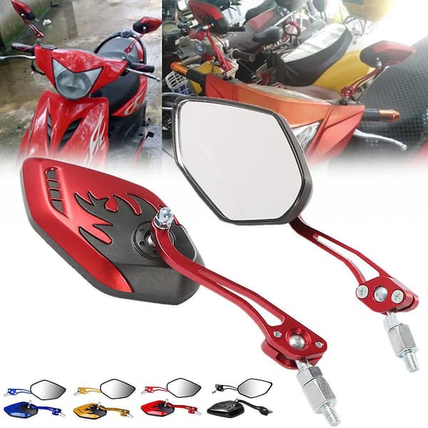 2-pack Universal Motorcycle Rearview Mirrors 360 Degree Rotation
