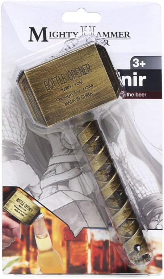 Thors hammer proptrækker, ølproptrækker, vægmonteret hammer proptrækker, c