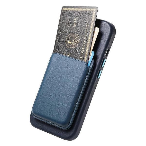 Futteral kompatibelt med iPhone 17e / 16e Avtakbar kortlomme Lær+TPU Mobilskall med metallknapper
