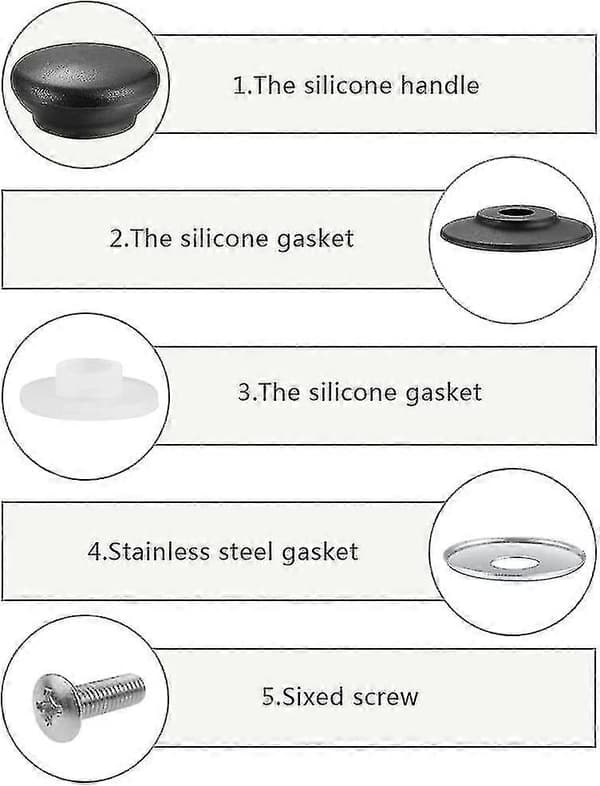 5-pack Pan Lid Handles, Bakelite Round Knob, Kitchen Utensil Universal Pot Lid Handles, Heat Resistant