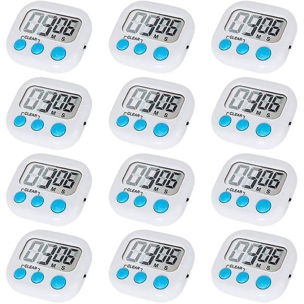 Digital Kjøkken Timer, Matlagingstimer, Stor Skjerm, Sterk Magnetisk Bakside, Høy Lyd