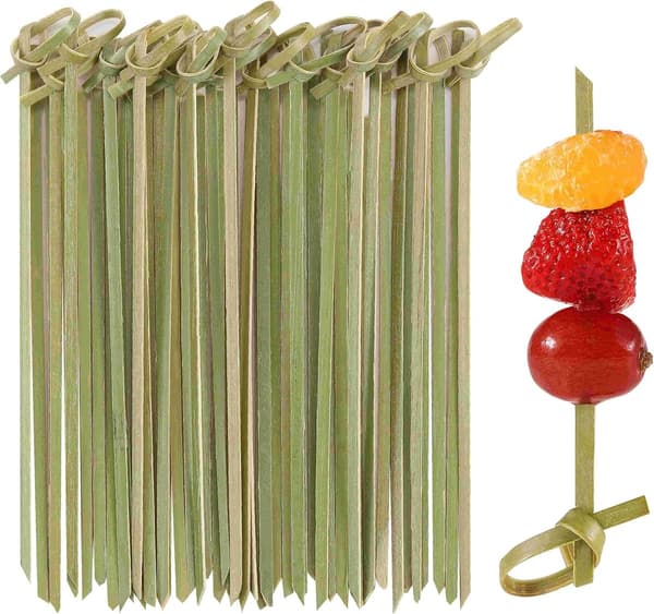 Cocktailpinde 100-pak 12cm – Naturlig bambus, dekorative til drinks