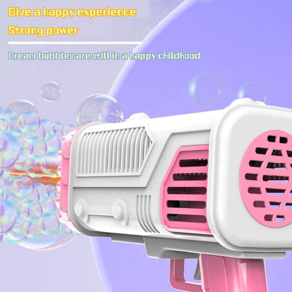 Electric Bubble Makers Bubble Blowing Products Cartoon Rocket Launcher Shape Pink Pink