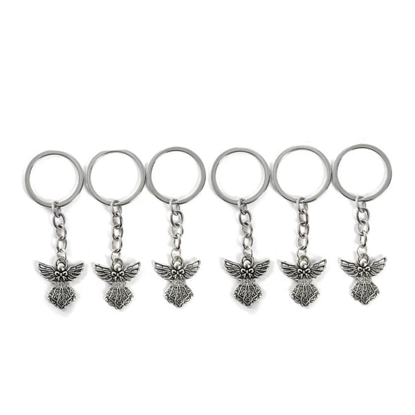 Skyddsengel nøkkelringer Sett med 30 metall sinklegering for Creative Mini for nøkkel Ch
