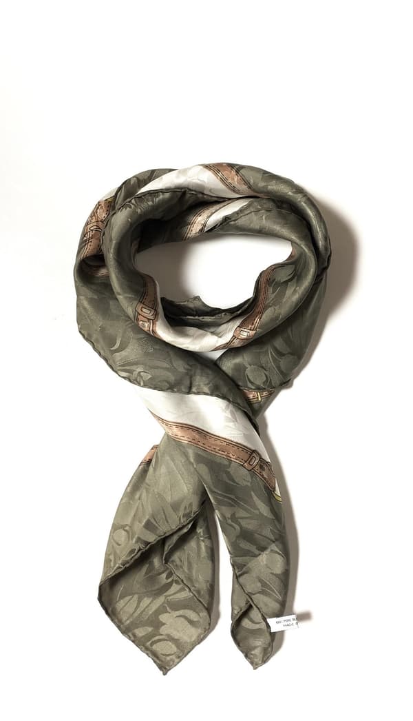 100 % silkkinen SidenScarf -huivi, vihreä green