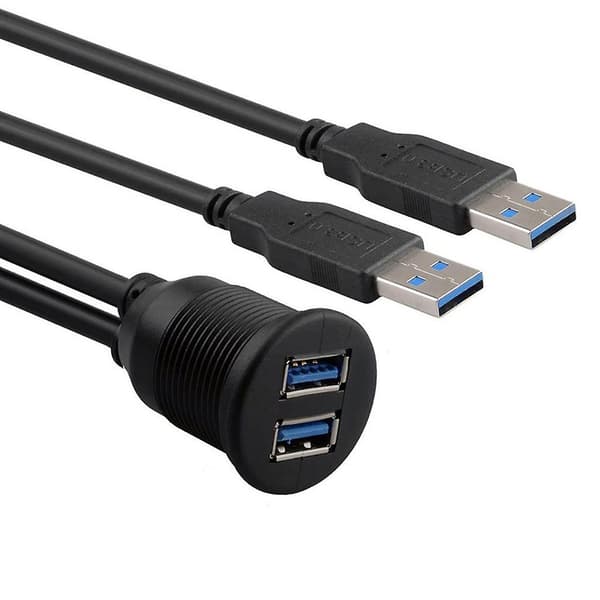 Bil Indbygget Monteringsforlængerkabel USB 3.0 Han til USB 3.0 Hun Forlængerledning [DB]
