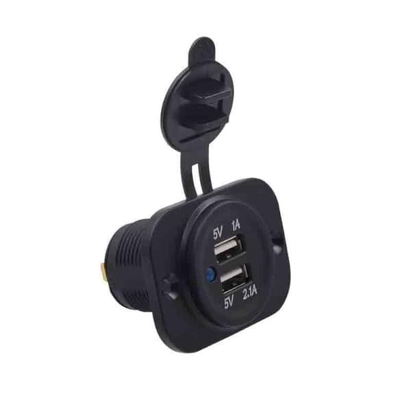 Dobbelt USB 12V-24V A 2.1A 1A printkortstik (1 STK 5V 1A) -
