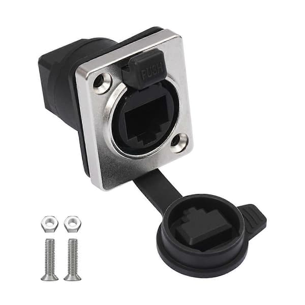 RJ45 Waterproof Network Connector Panel Mount Socket 90 Degree B B