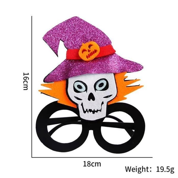 Sæt med 4 Halloween-briller til Halloweenfester, sjove briller formet som en edderkop, et græskar og et spøgelse