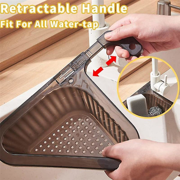 Drain Strainer Filter Basket 2pcs Adjustable Kitchen Triangle Sink Filter Transparent Sink Drain Basket D(YH)
